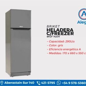 Heladera Briket 1420 Con Freezer Color Gris