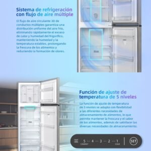 Heladera Enova MRF-320W Con Freezer Color Gris Claro
