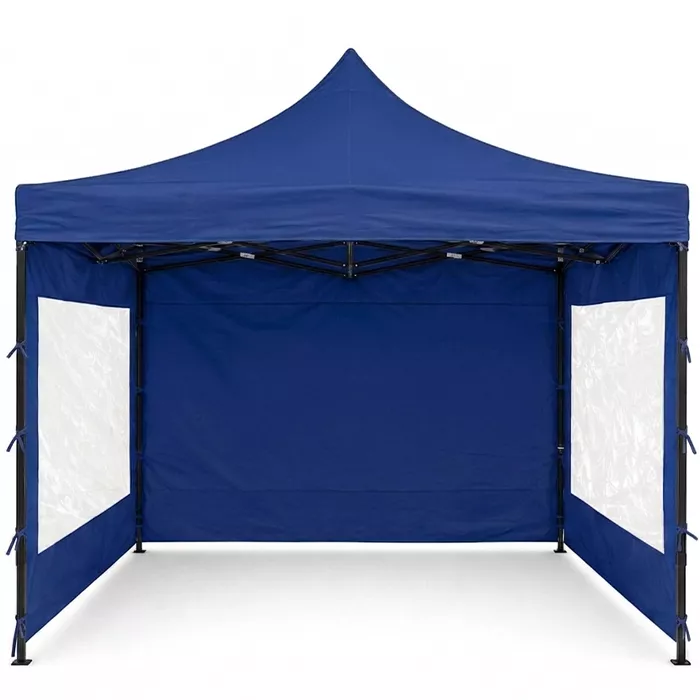 GAZEBO PLEGABLE CON PAREDES 3x3 MT CAÑO ACERO AZUL