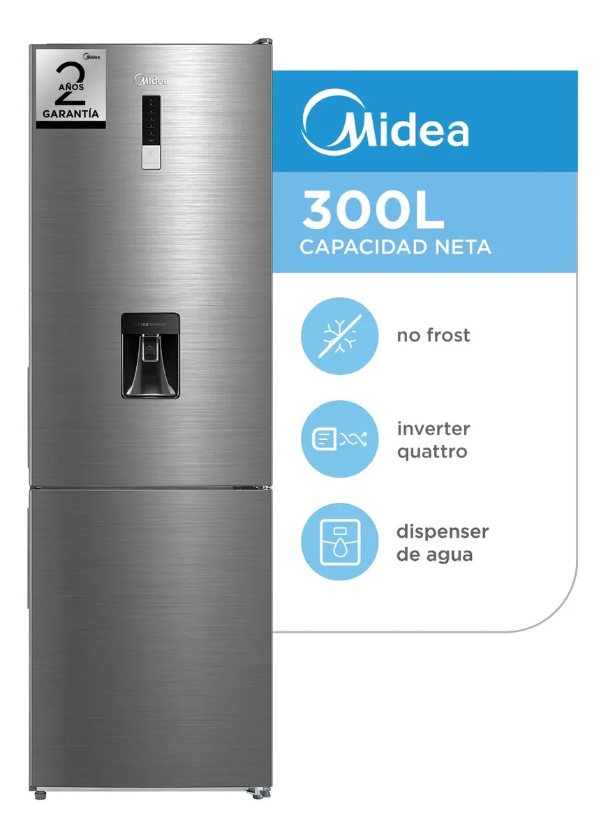 Heladera Midea (MDRB 424) No Frost Inverter 300Lts.