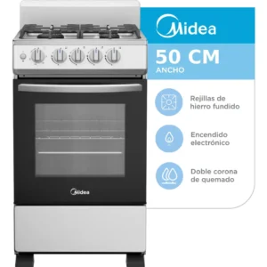 Cocina Multigas 50cm Midea COLOR BLANCA