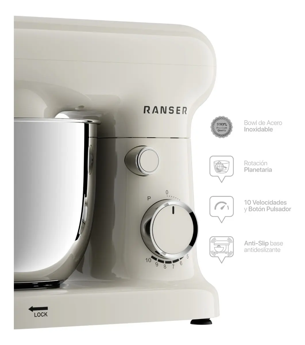 Batidora Planetaria Ranser 3ls Color Crema - Imagen 3