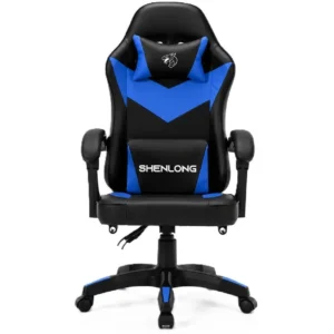 Silla Gamer Shenlong  Negra - Reclinable 135° Azul.