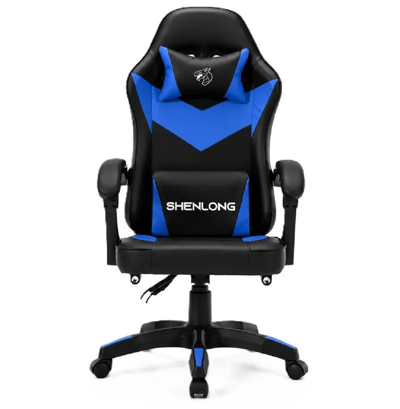 Silla Gamer Shenlong Negra - Reclinable 135° Azul.
