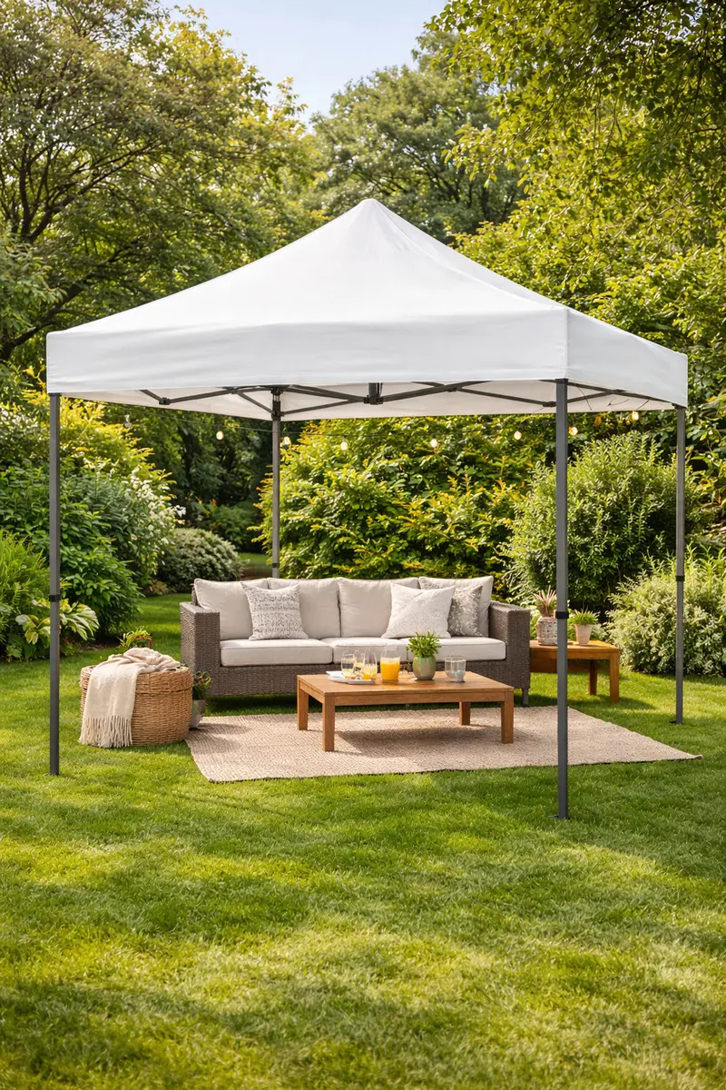 Gazebo Impermeable 3x3 Plegable Color Blanco - Imagen 2
