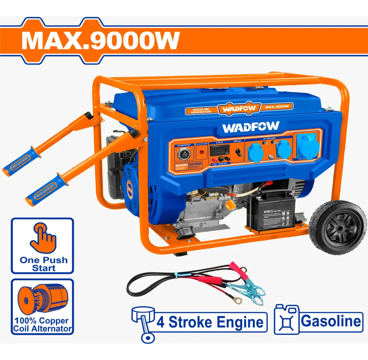 Generador Electrico 9000w 220v WADFOW - Imagen 2