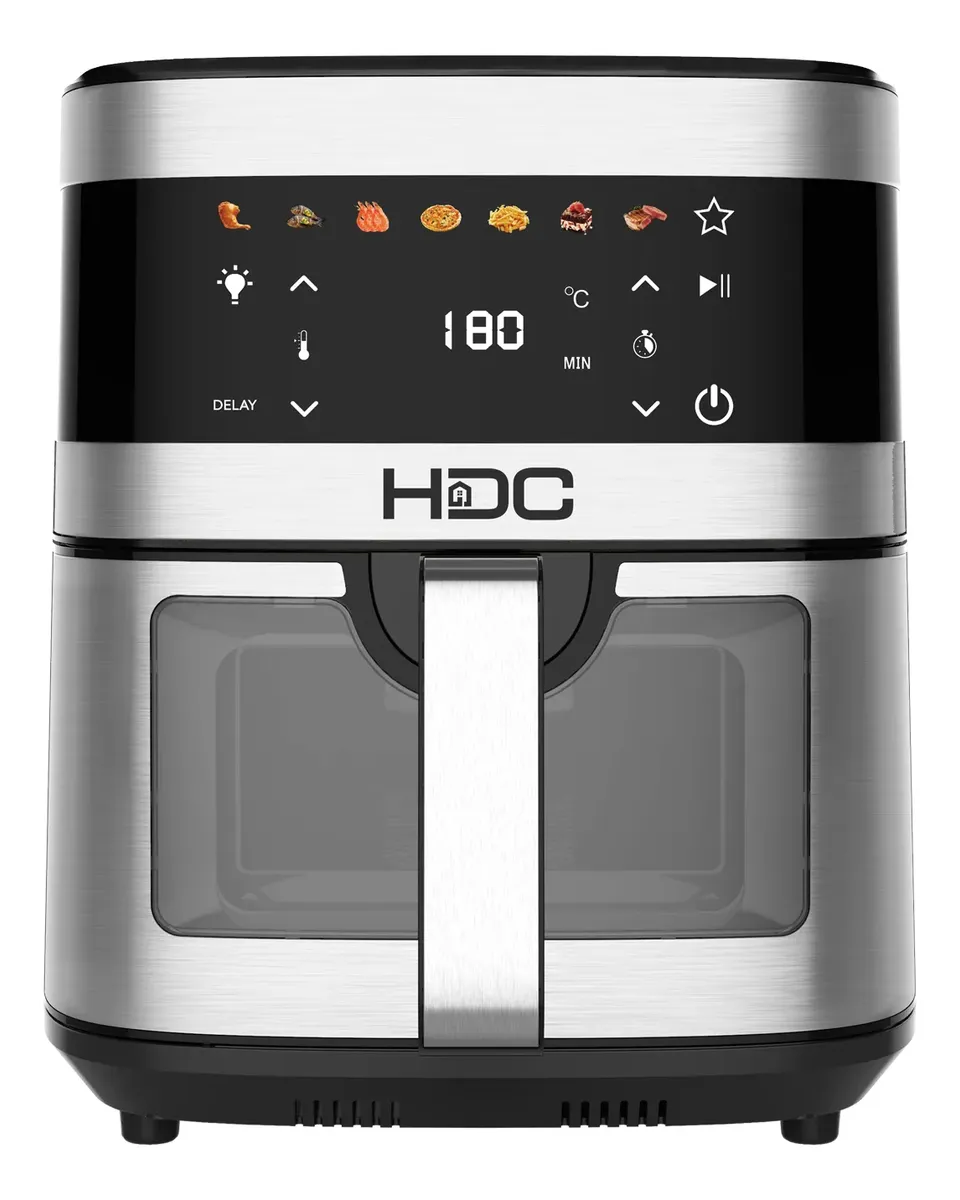 Freidora de Aire HDC 9.7Lts. Ventana Transparente Pantalla Táctil Gris