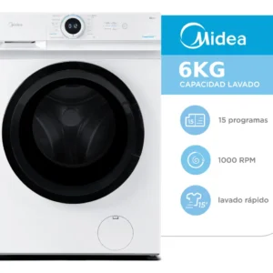 Lavarropas Midea 6 Kg 1000 Rpm  (Mf100w60/w-a1)
