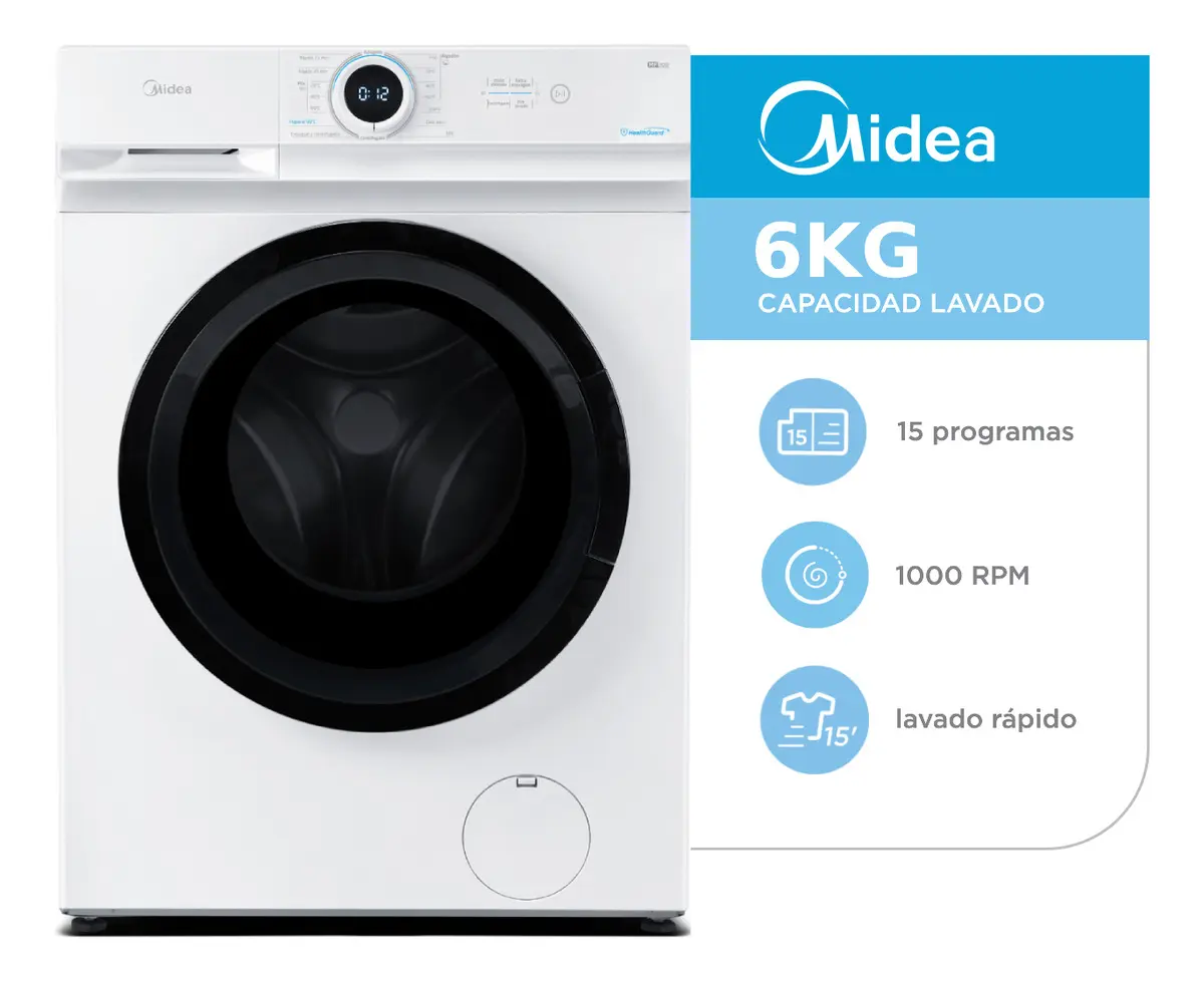 Lavarropas Midea 6 Kg 1000 Rpm (Mf100w60/w-a1)