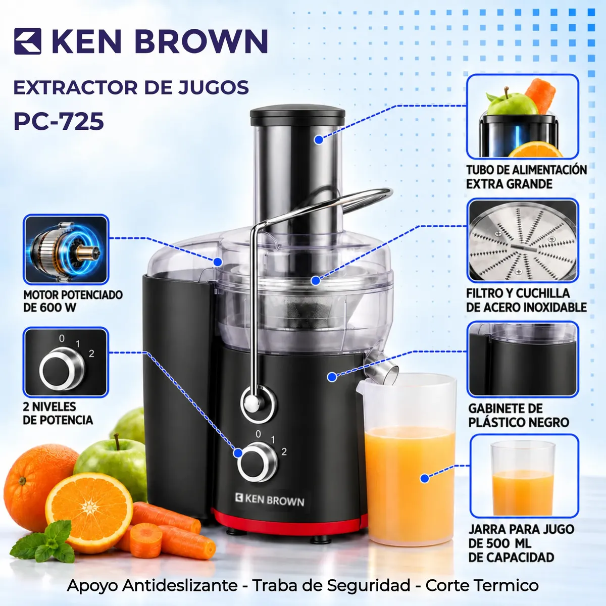 Juguera Eléctrica Ken Brown Pc-725 - Imagen 4